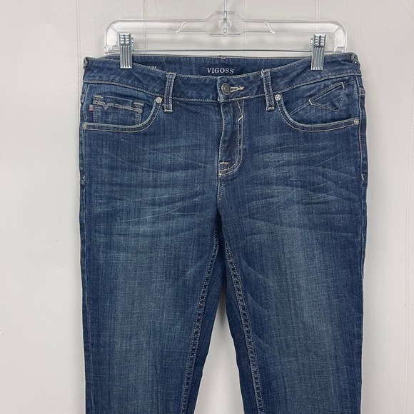 Vigoss Womens Jeans 28 Blue Denim The Chelsea Skinny Low Rise Dark Wash Pockets - Picture 2 of 13